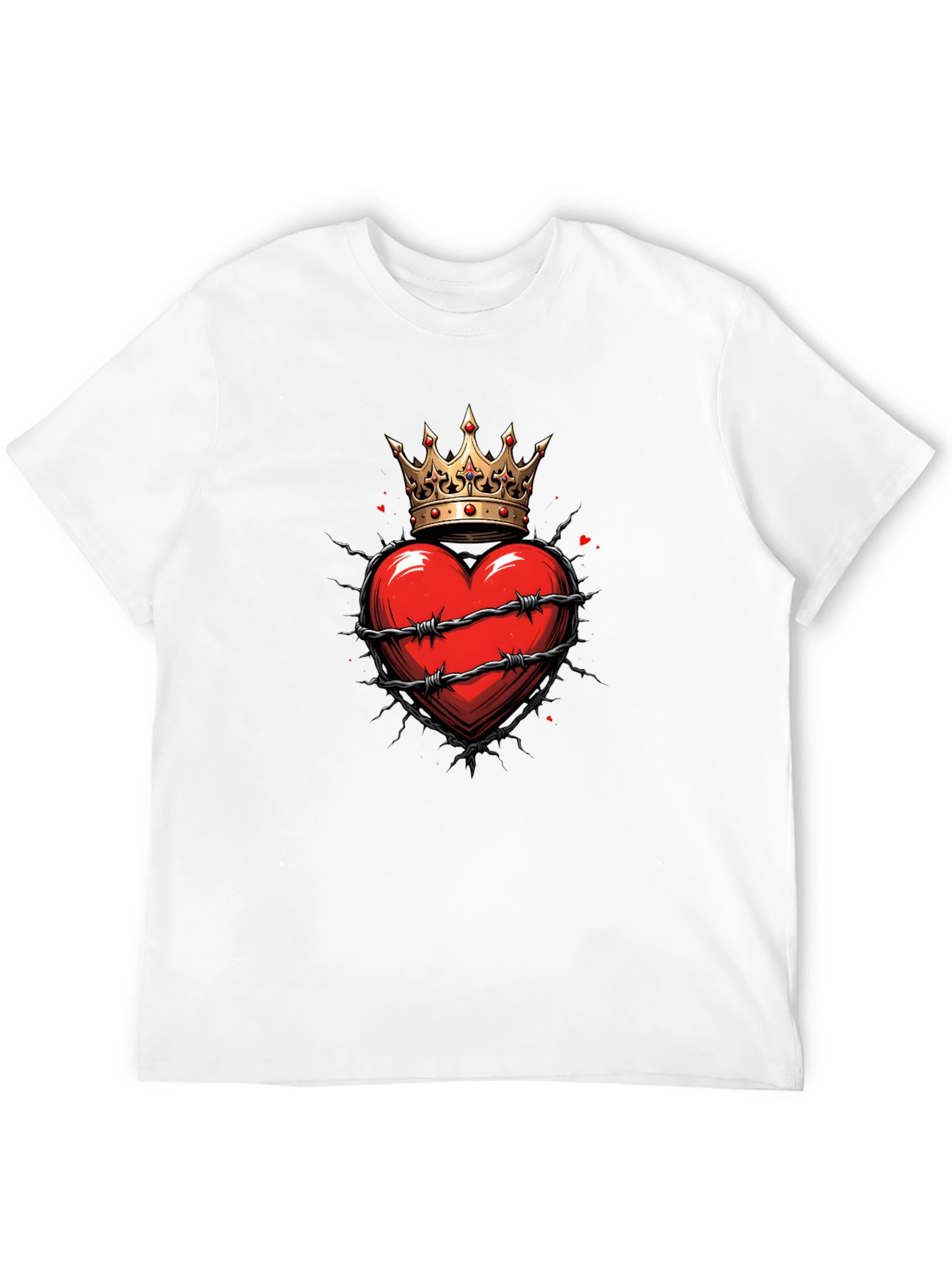Crowned Heart Graphic Tee - Edgy Style