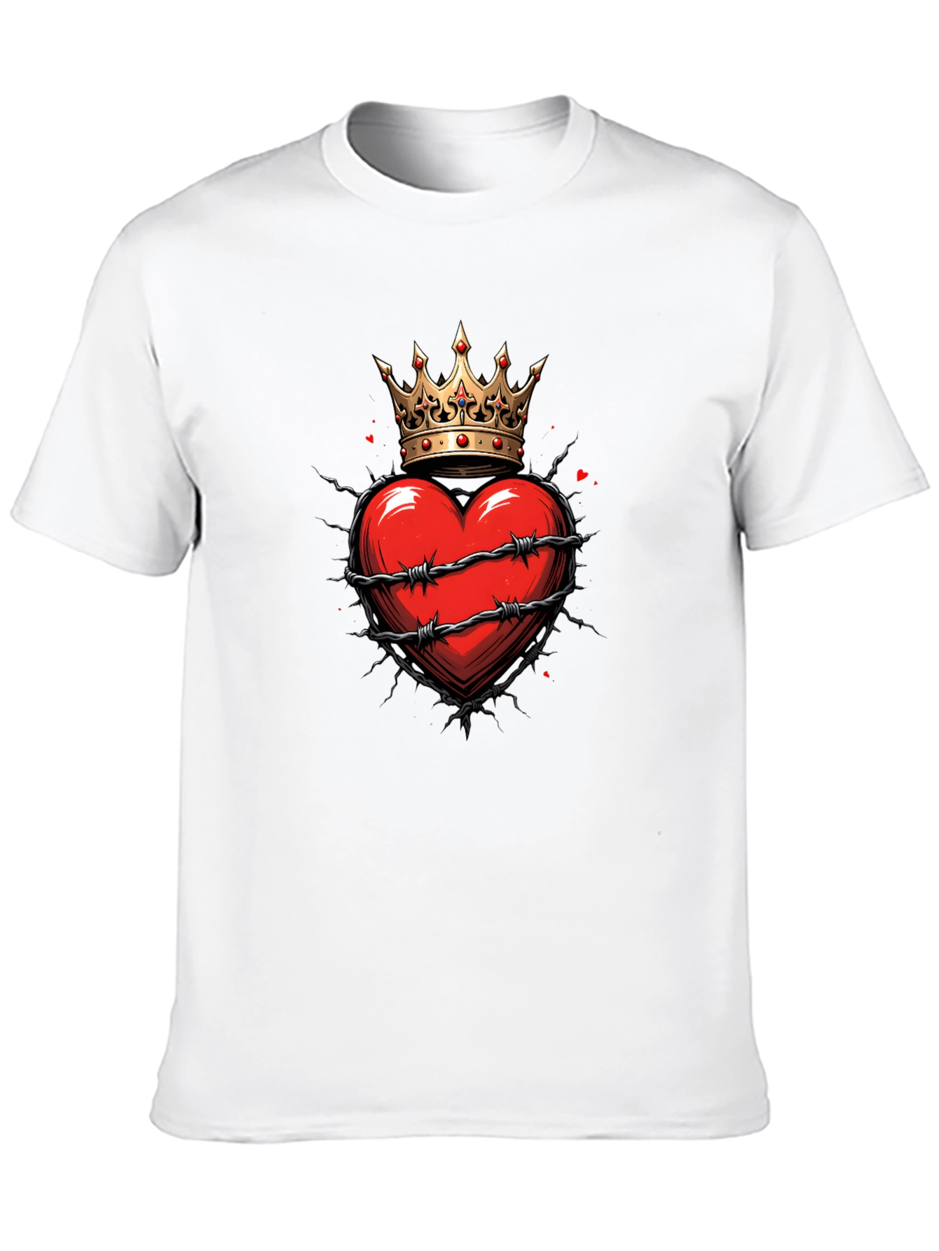 Crowned Heart Graphic Tee - Edgy Style