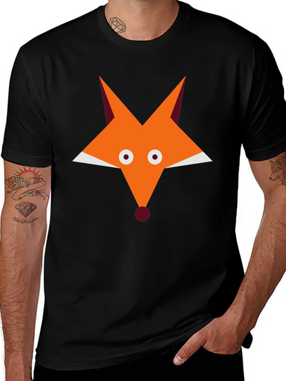 Fox Graphic Black T-Shirt - Cool Animal Tee