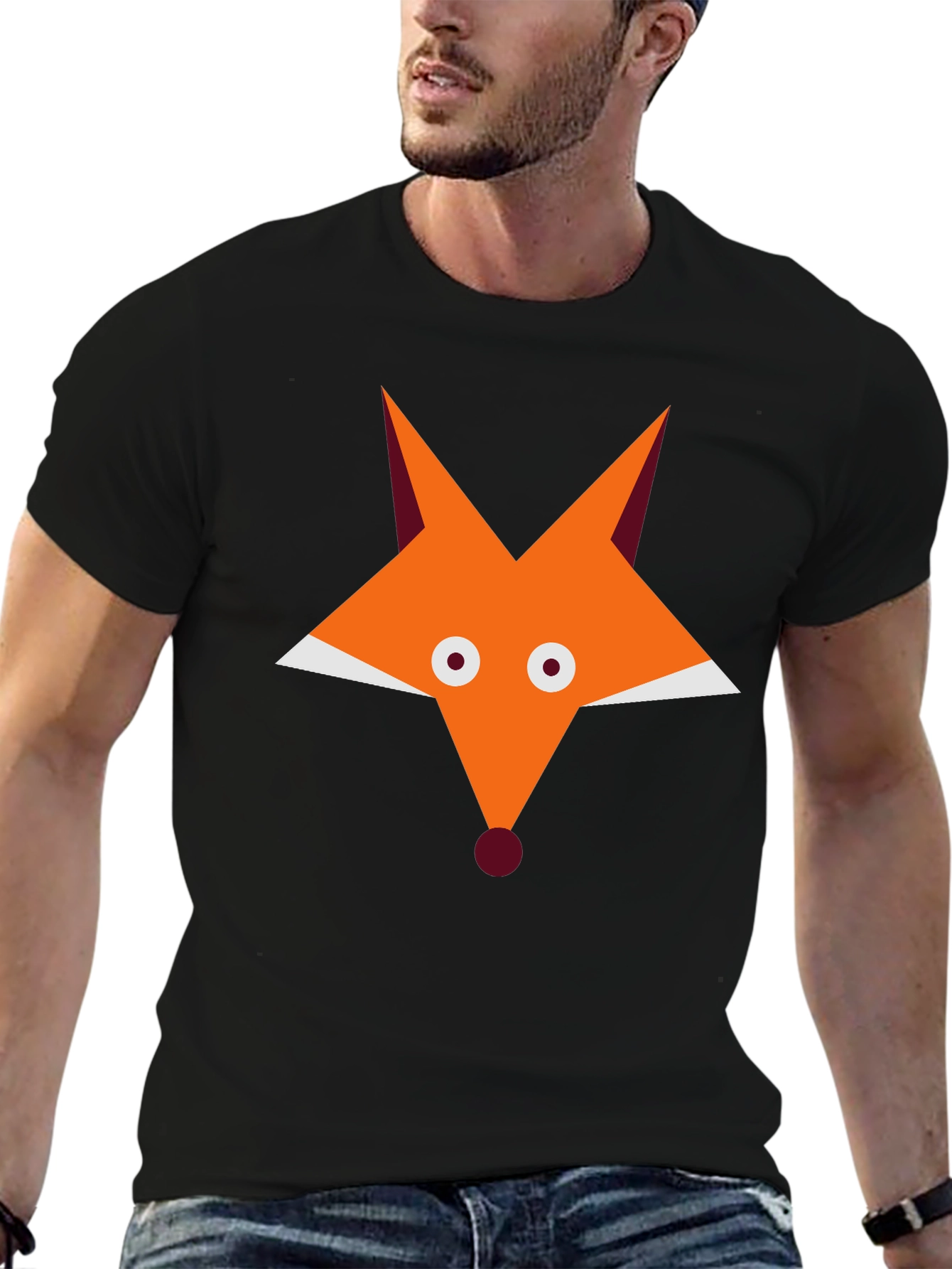 Fox Graphic Black T-Shirt - Cool Animal Tee