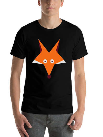 Fox Graphic Black T-Shirt - Cool Animal Tee