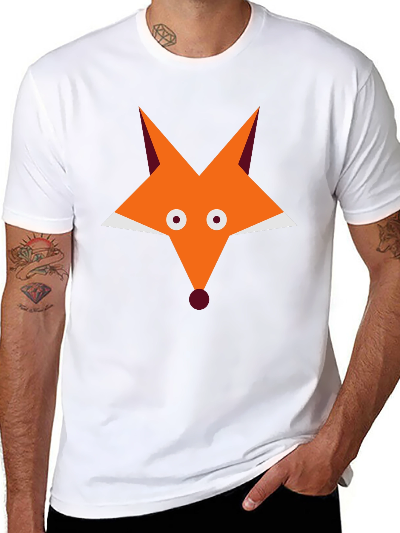 Fox Graphic Black T-Shirt - Cool Animal Tee