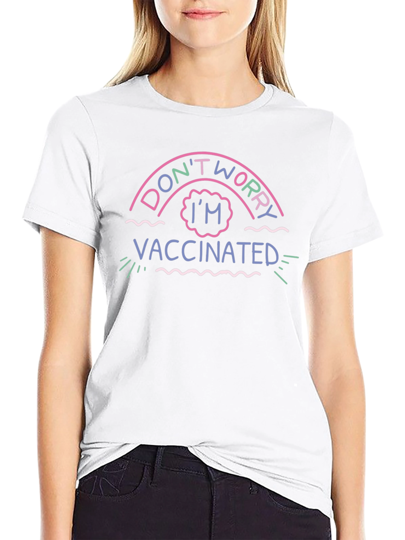 Dont Worry Im Vaccinated Black T-Shirt