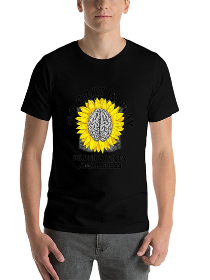 Go Gray in May Brain Cancer Awareness Sunflower T-Shirt