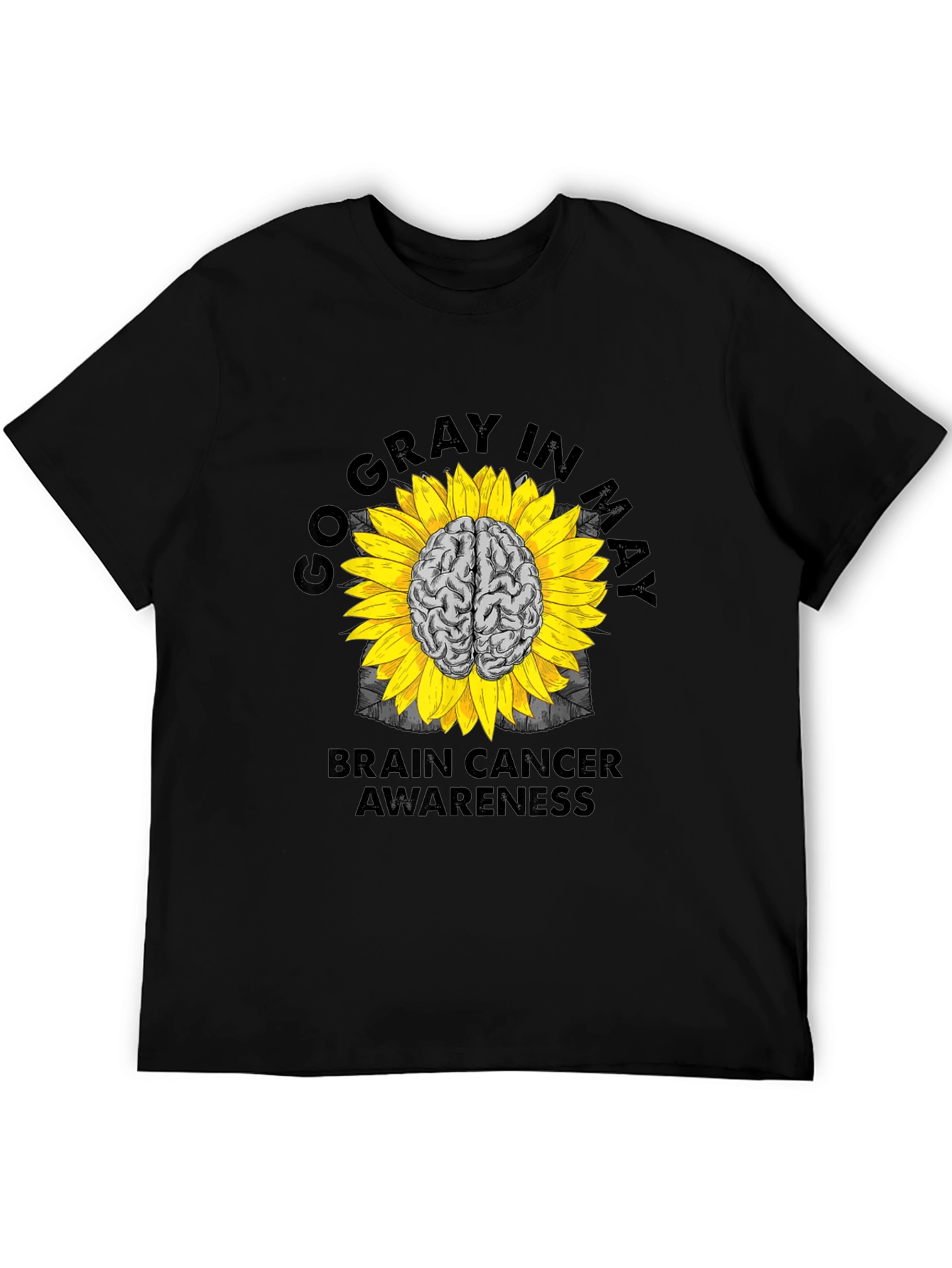 Go Gray in May Brain Cancer Awareness Sunflower T-Shirt