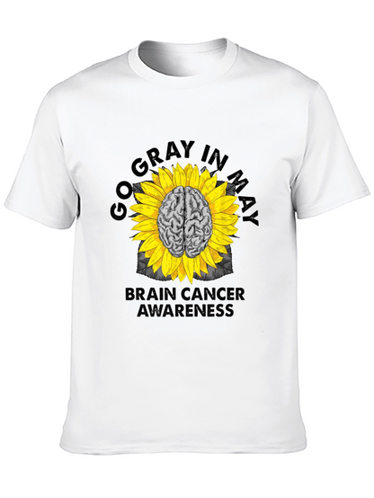 Go Gray in May Brain Cancer Awareness Sunflower T-Shirt