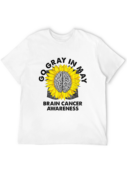 Go Gray in May Brain Cancer Awareness Sunflower T-Shirt