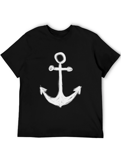 Anchor Graphic Print Black T-Shirt