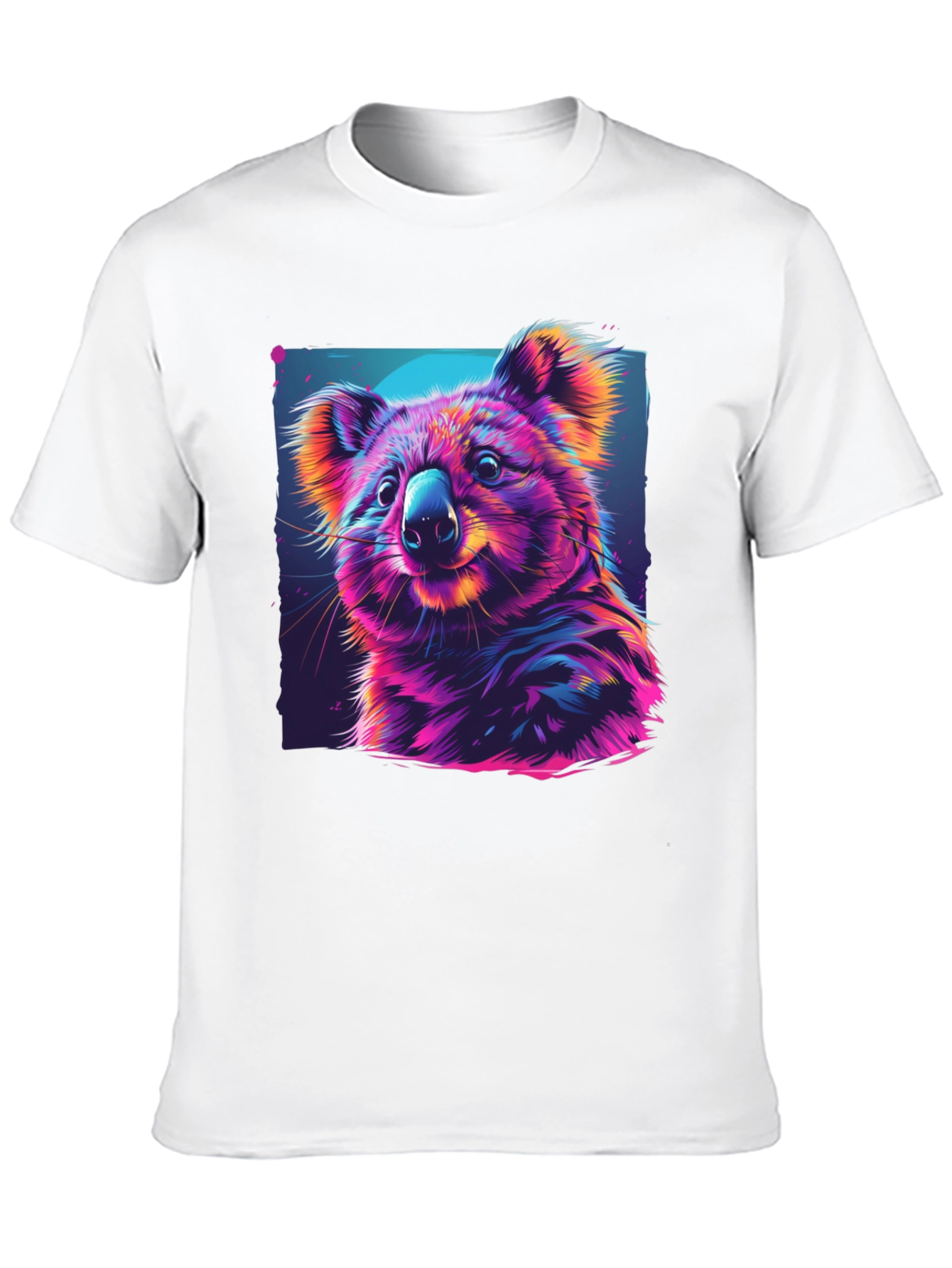 Vibrant Koala Graphic Tee - Black Cotton Comfort