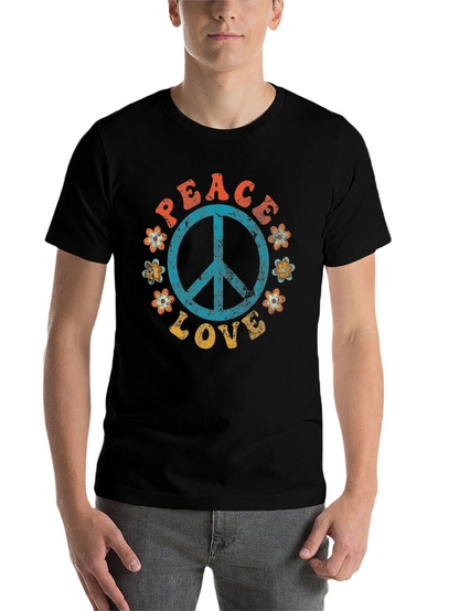 Peace & Love Retro T-Shirt