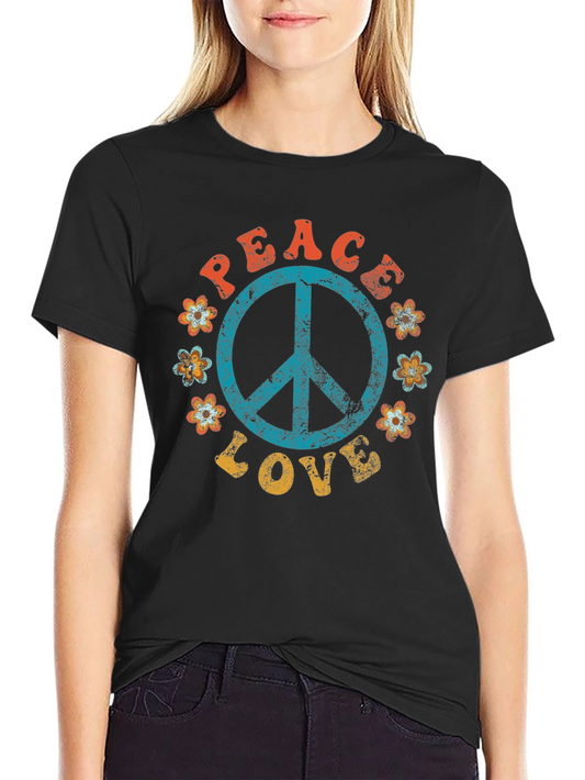 Peace & Love Retro T-Shirt