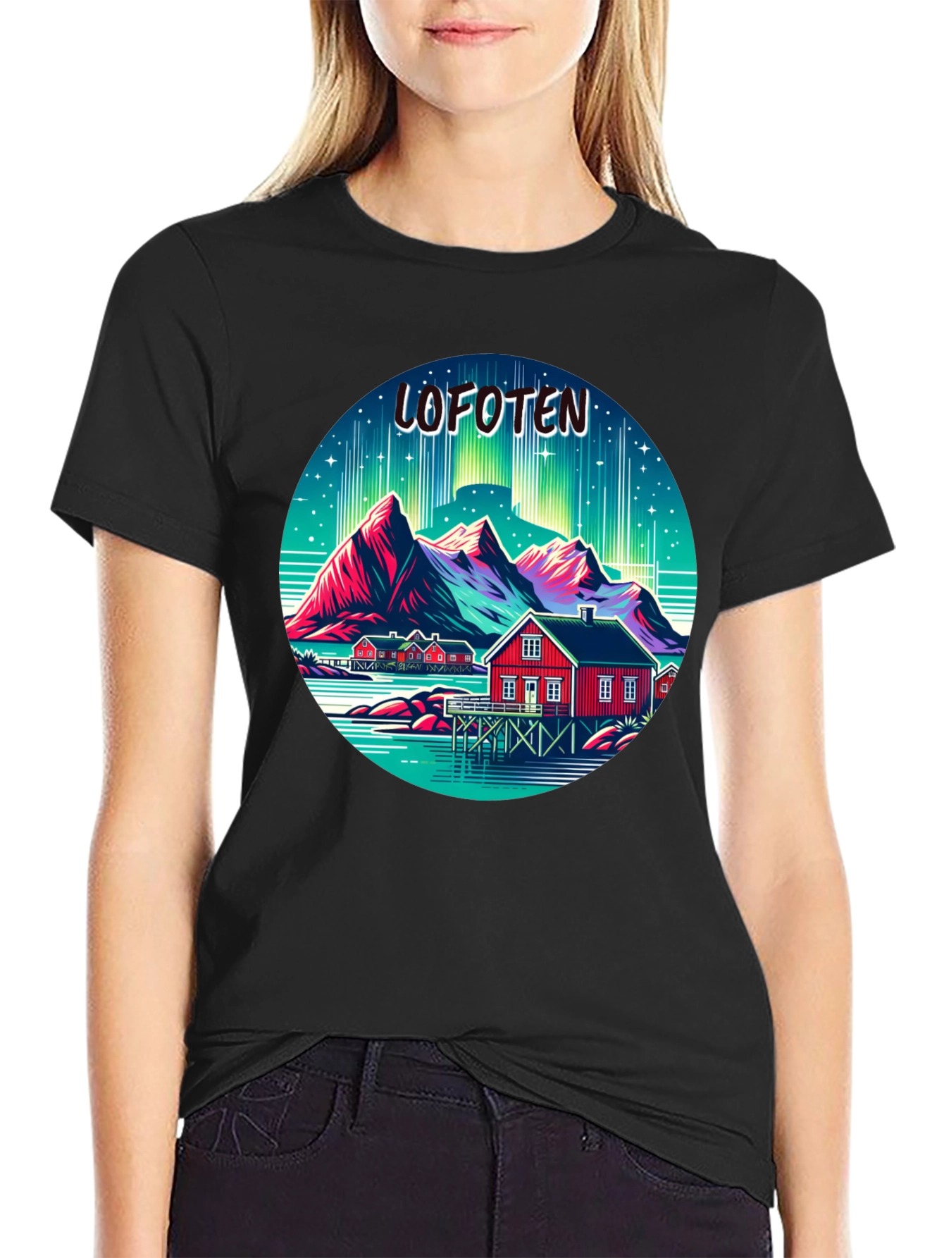 Lofoten Norway Aurora Borealis T-Shirt