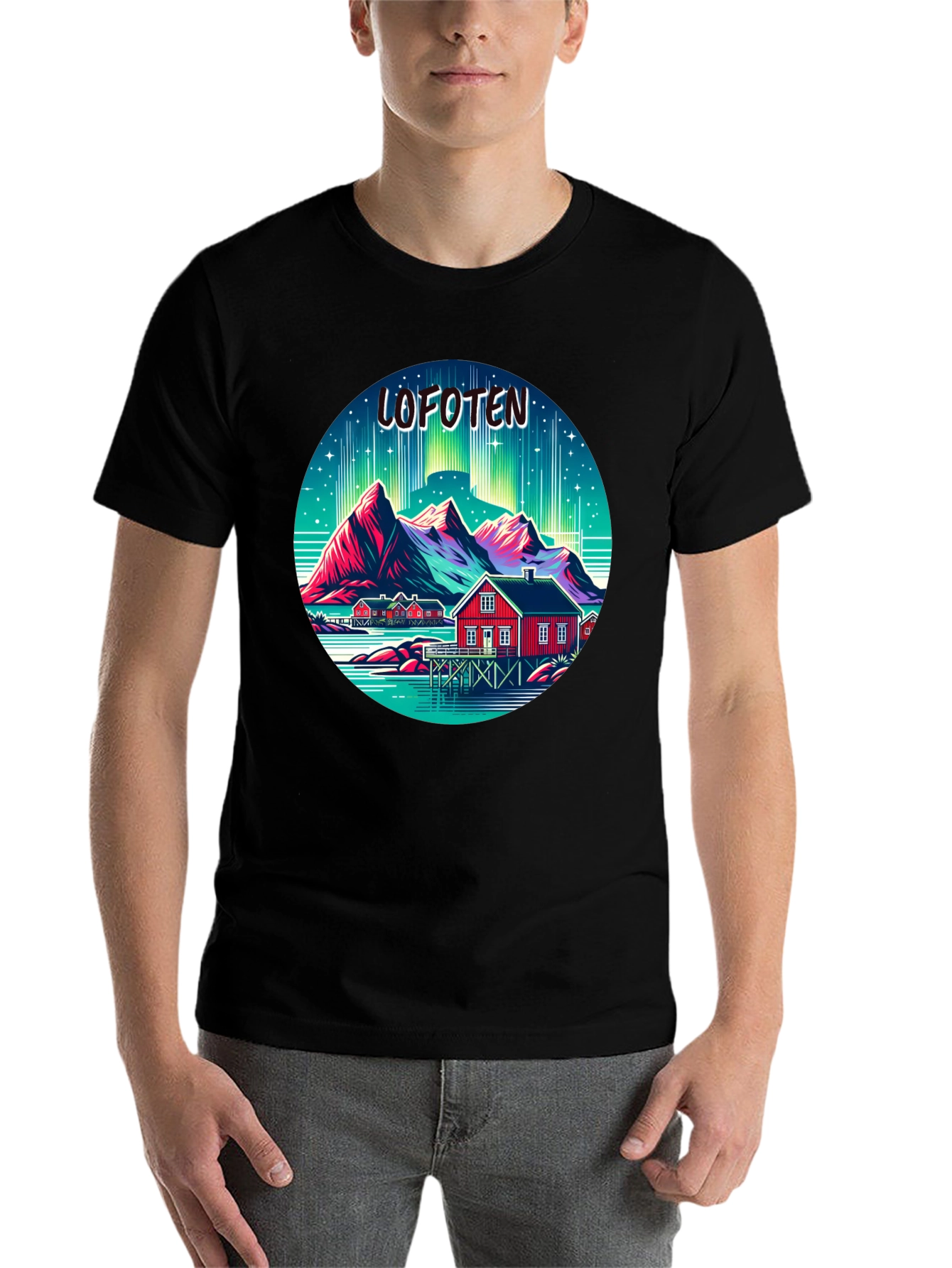 Lofoten Norway Aurora Borealis T-Shirt