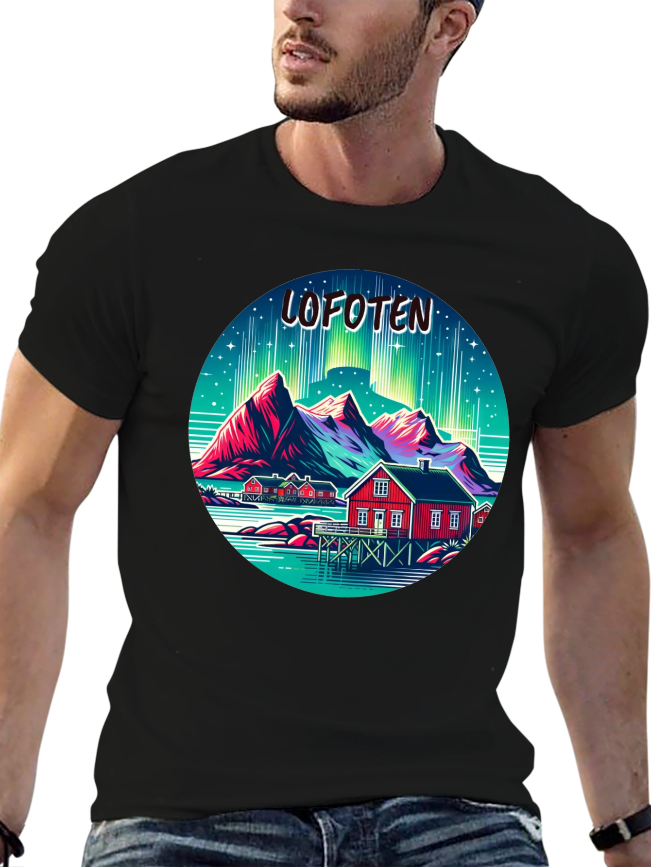 Lofoten Norway Aurora Borealis T-Shirt