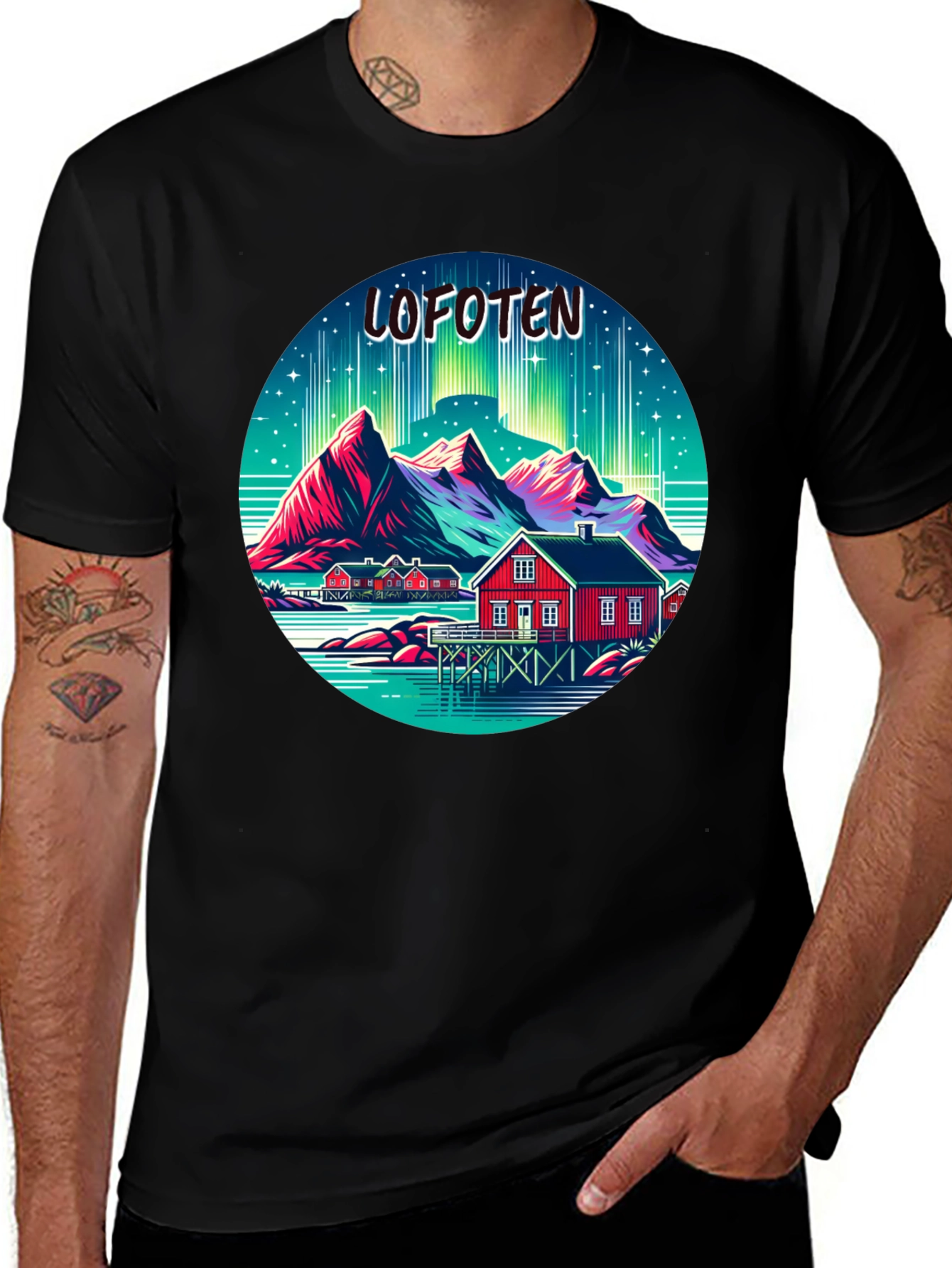 Lofoten Norway Aurora Borealis T-Shirt