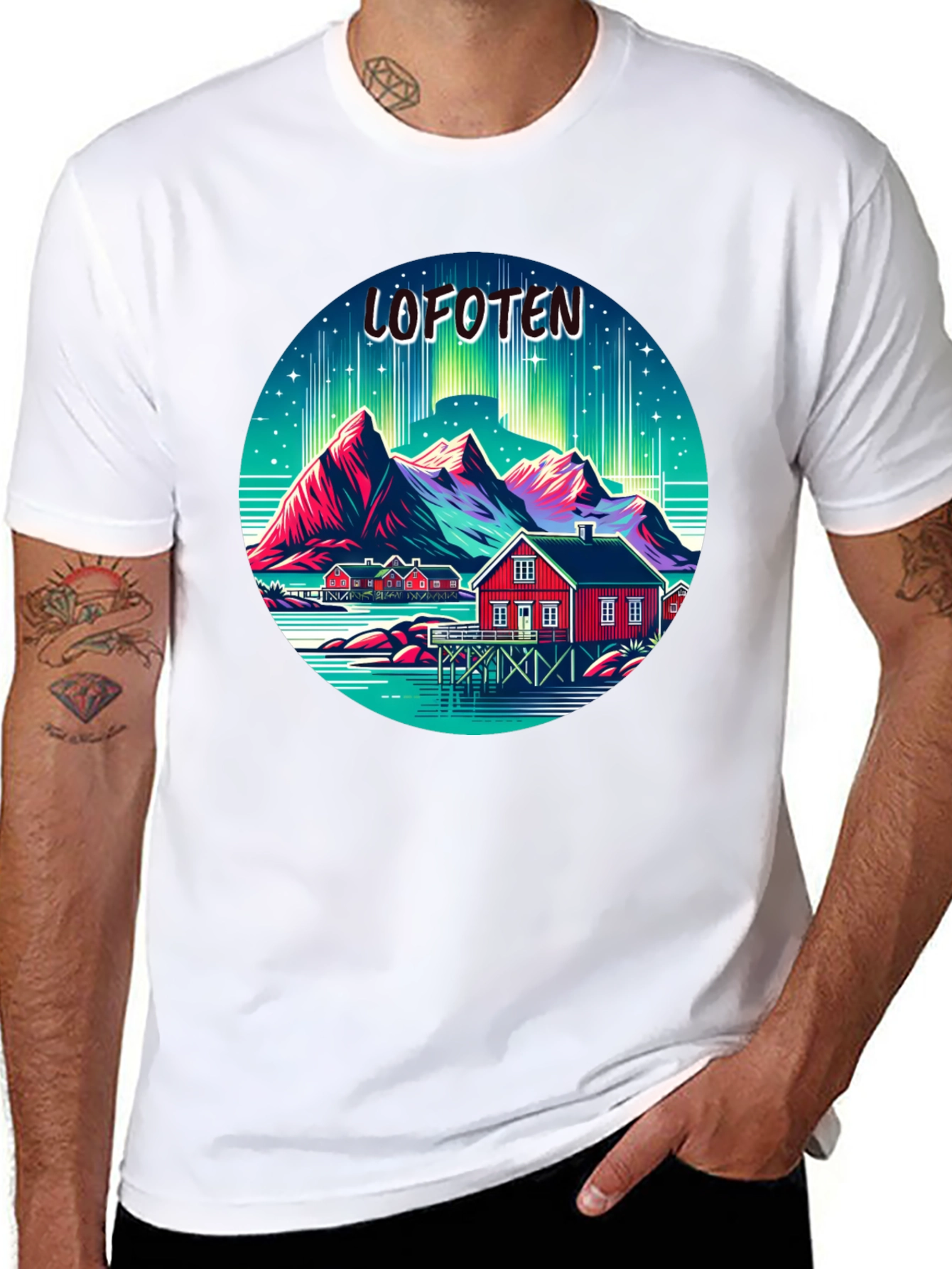 Lofoten Norway Aurora Borealis T-Shirt