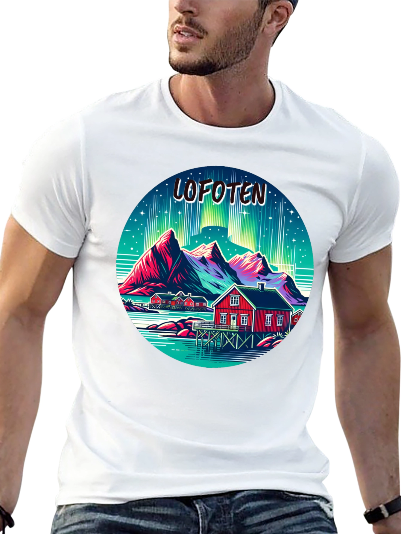Lofoten Norway Aurora Borealis T-Shirt