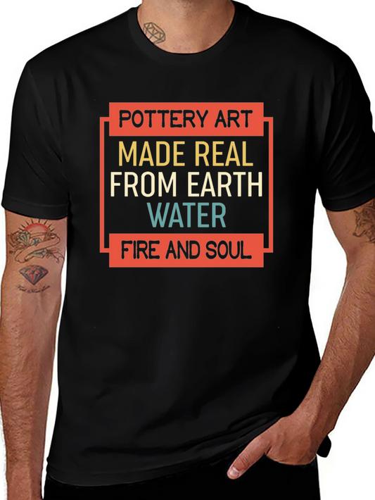 Pottery Art T-Shirt - Earth Water Fire & Soul