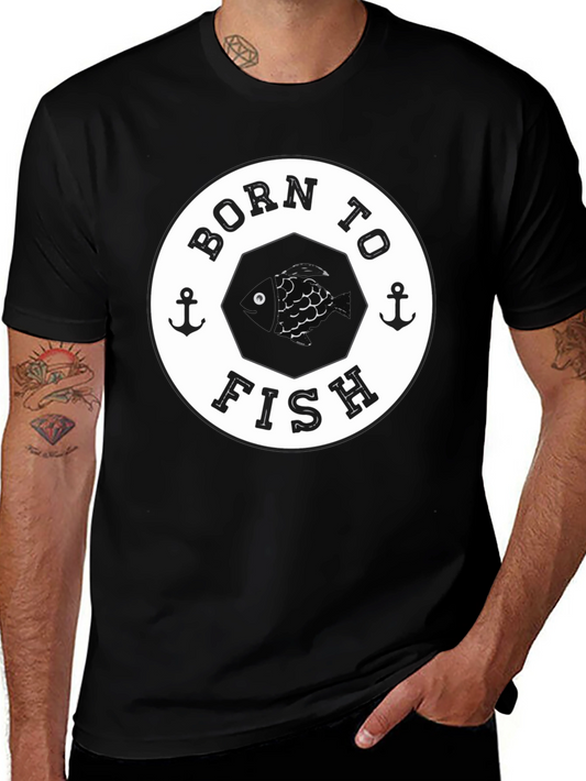Born To Fish T-Shirt - Anchor Nautical Design Tee