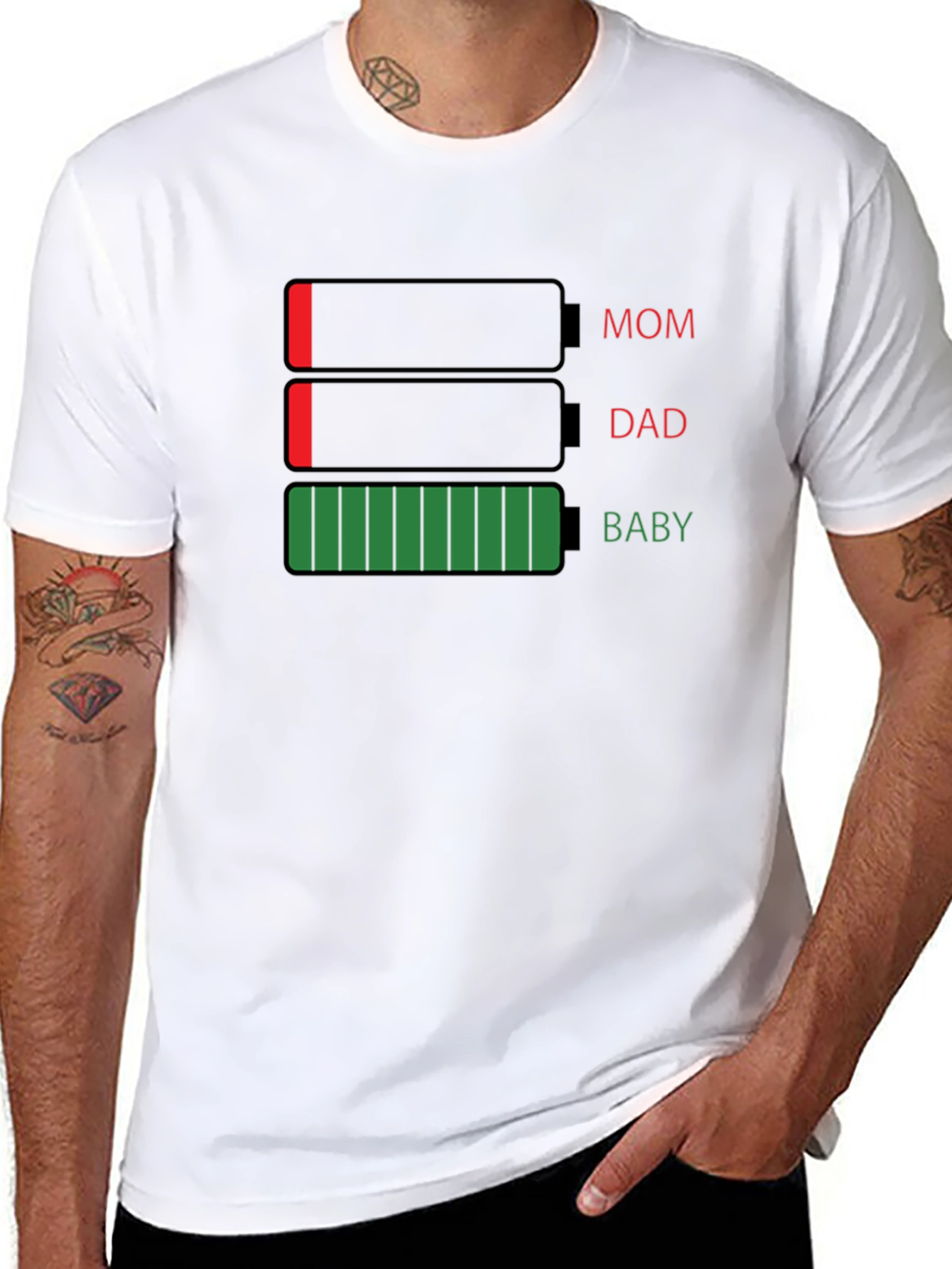 Family Battery Level T-Shirt - Funny Parenting Tee