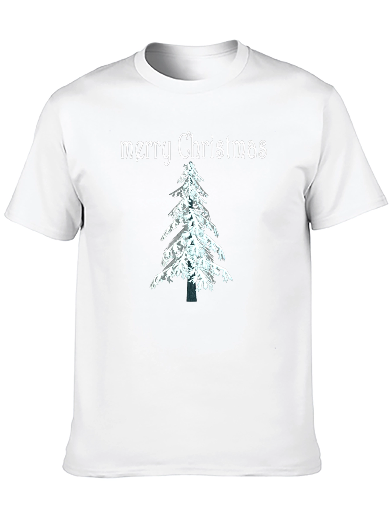 Merry Christmas Tree Graphic Tee - Holiday Festive Shirt