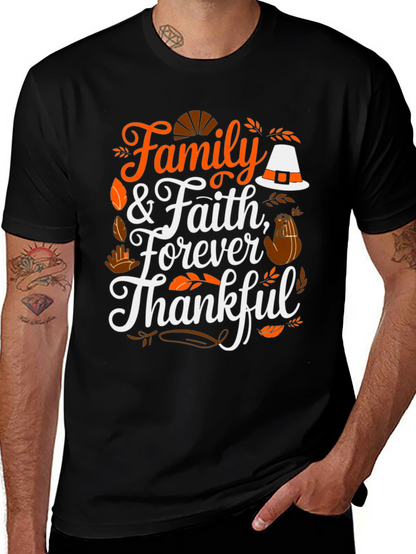 Family & Faith Thanksgiving T-Shirt - Forever Thankful