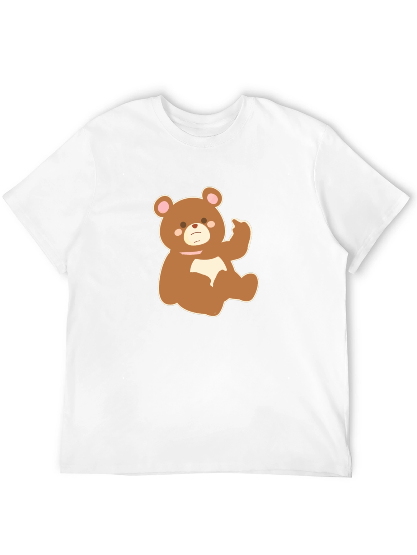 Cute Cartoon Bear Graphic Tee - Black