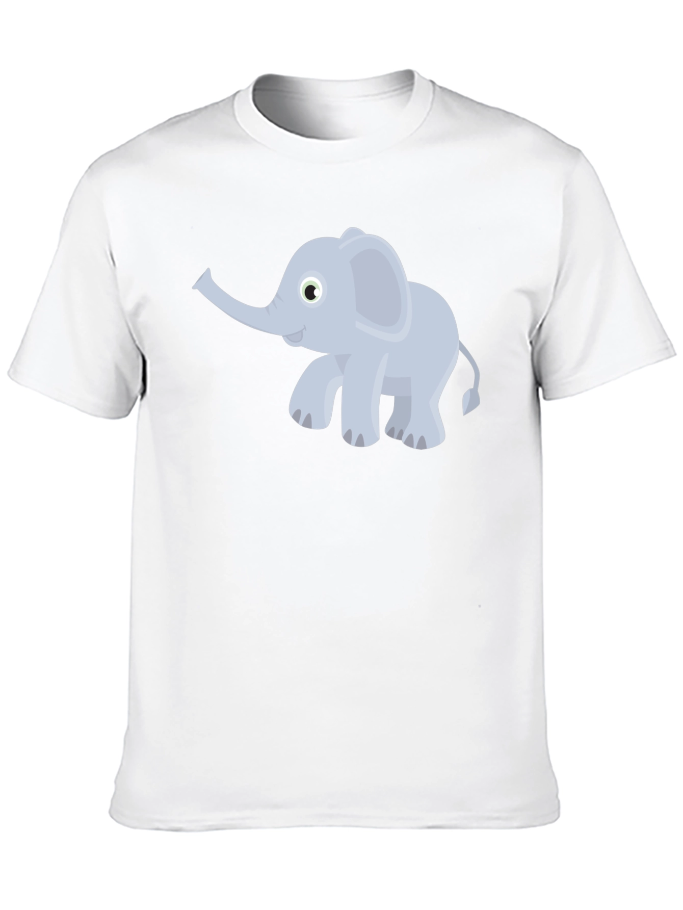 Elephant Cartoon Graphic Tee - Black