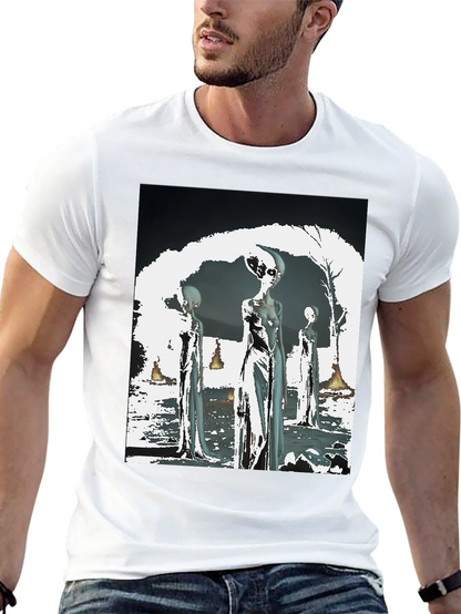 Alien Graphic Tee - Sci-Fi Style Black T-Shirt