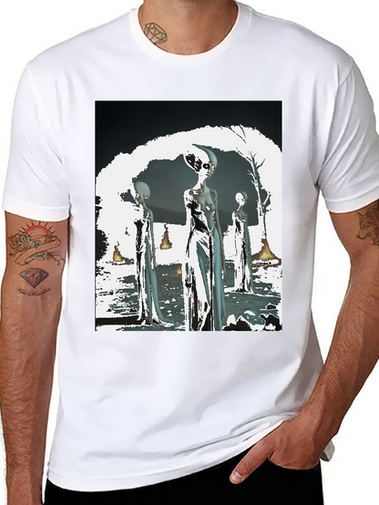 Alien Graphic Tee - Sci-Fi Style Black T-Shirt