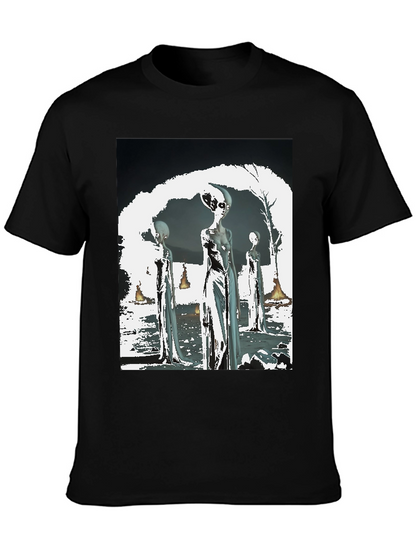 Alien Graphic Tee - Sci-Fi Style Black T-Shirt