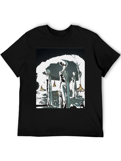 Alien Graphic Tee - Sci-Fi Style Black T-Shirt