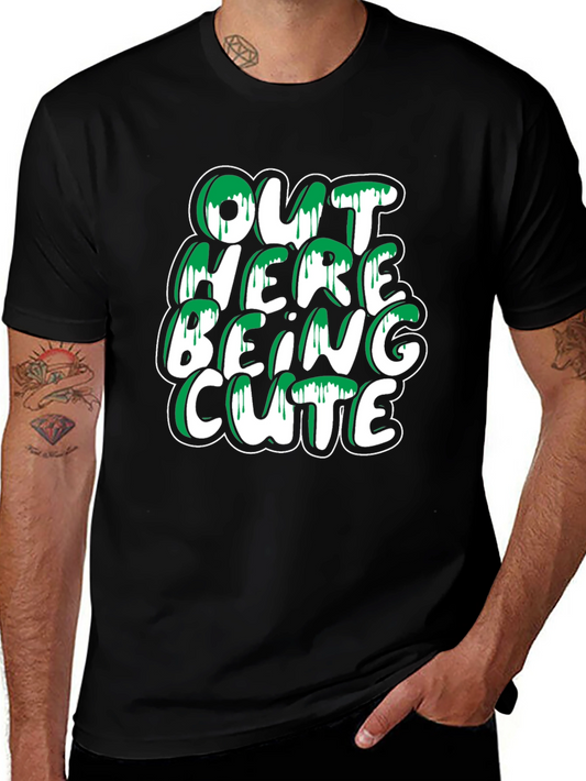 Out Here Being Cute T-Shirt - Stylish Black Tee