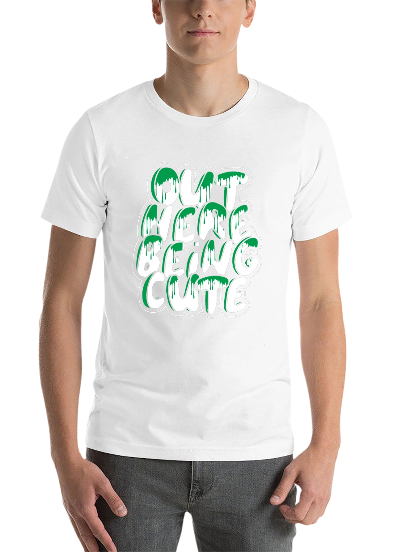 Out Here Being Cute T-Shirt - Stylish Black Tee