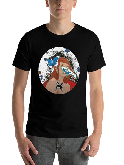 Butterfly Woman Graphic T-Shirt - Black