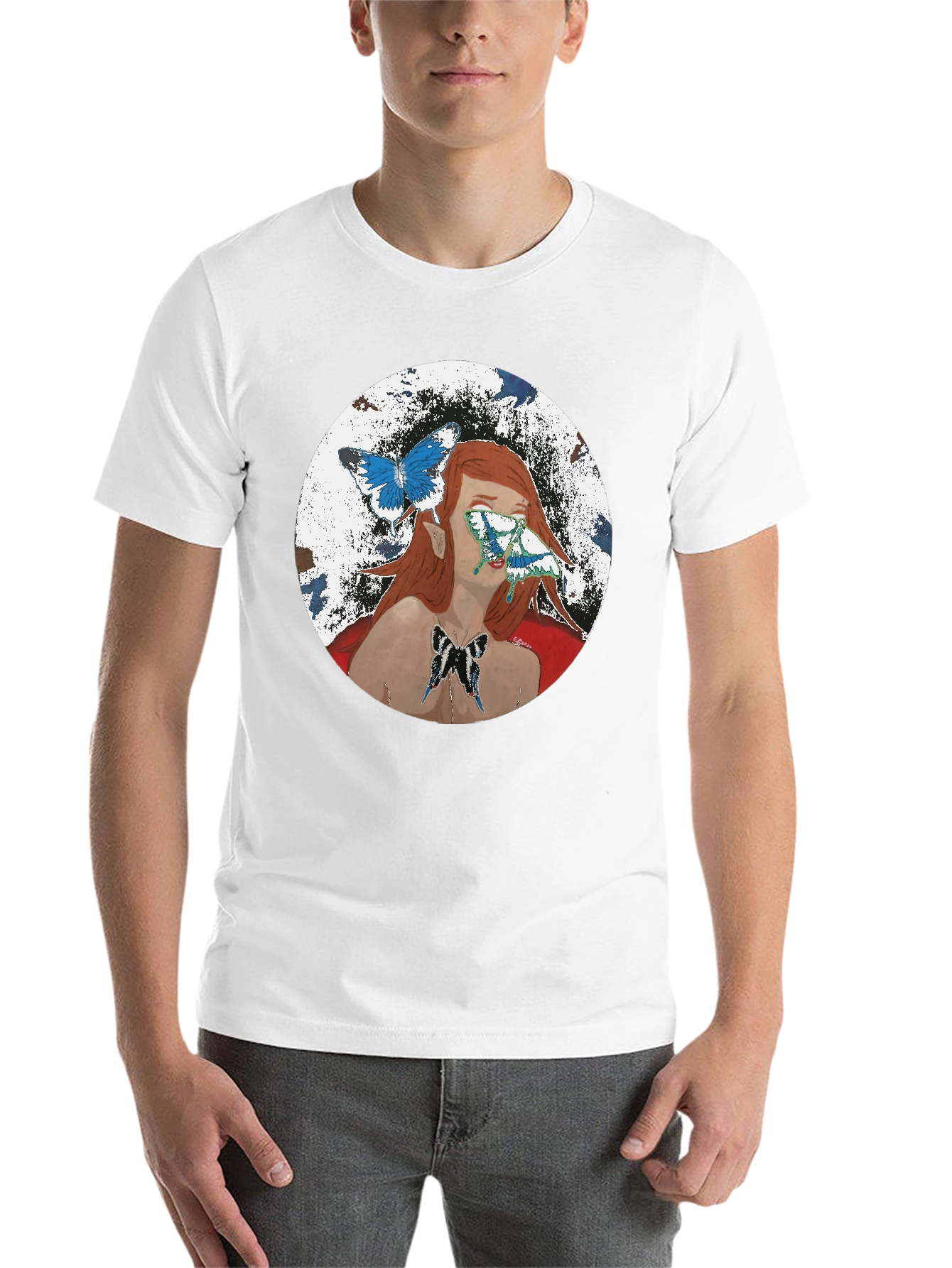 Butterfly Woman Graphic T-Shirt - Black