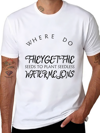 Funny Seedless Watermelon Joke Black T-Shirt