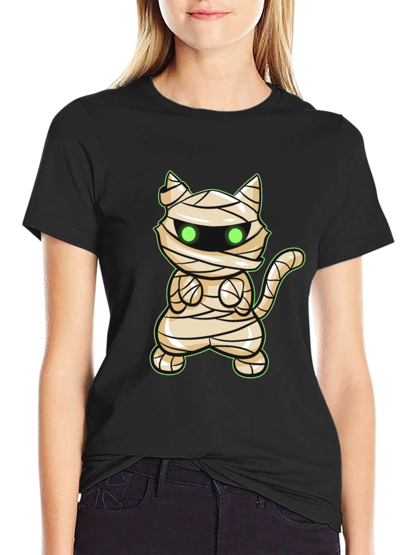 Mummy Cat Halloween T-Shirt - Cute Graphic Tee