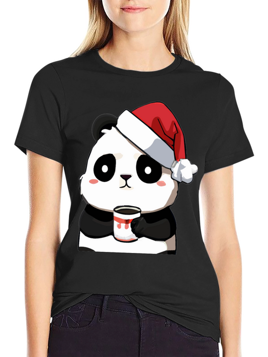Cute Panda Santa Hat Coffee Mug Graphic T-Shirt