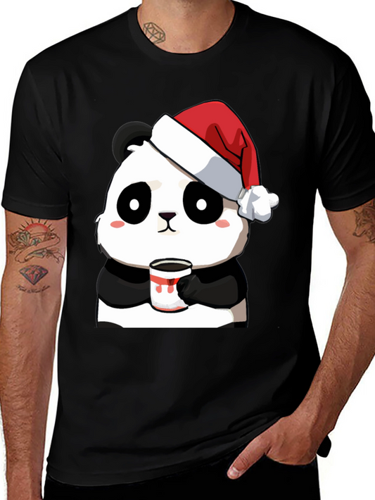 Cute Panda Santa Hat Coffee Mug Graphic T-Shirt