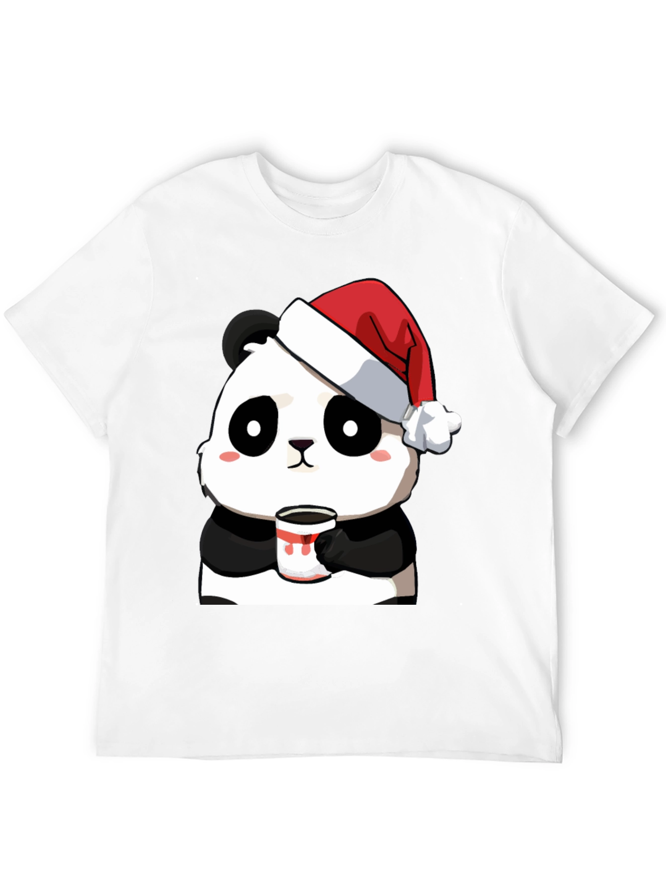 Cute Panda Santa Hat Coffee Mug Graphic T-Shirt