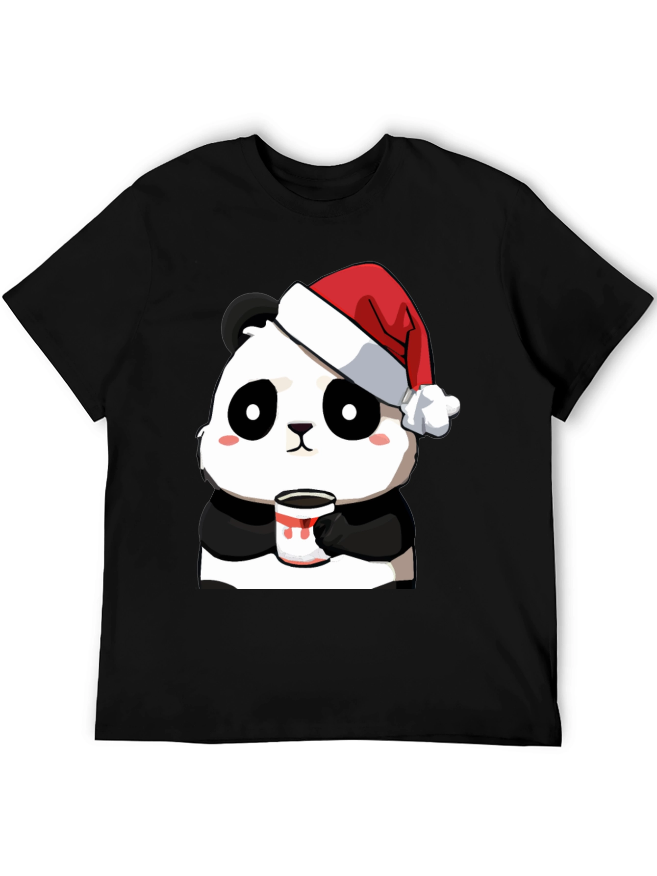 Cute Panda Santa Hat Coffee Mug Graphic T-Shirt