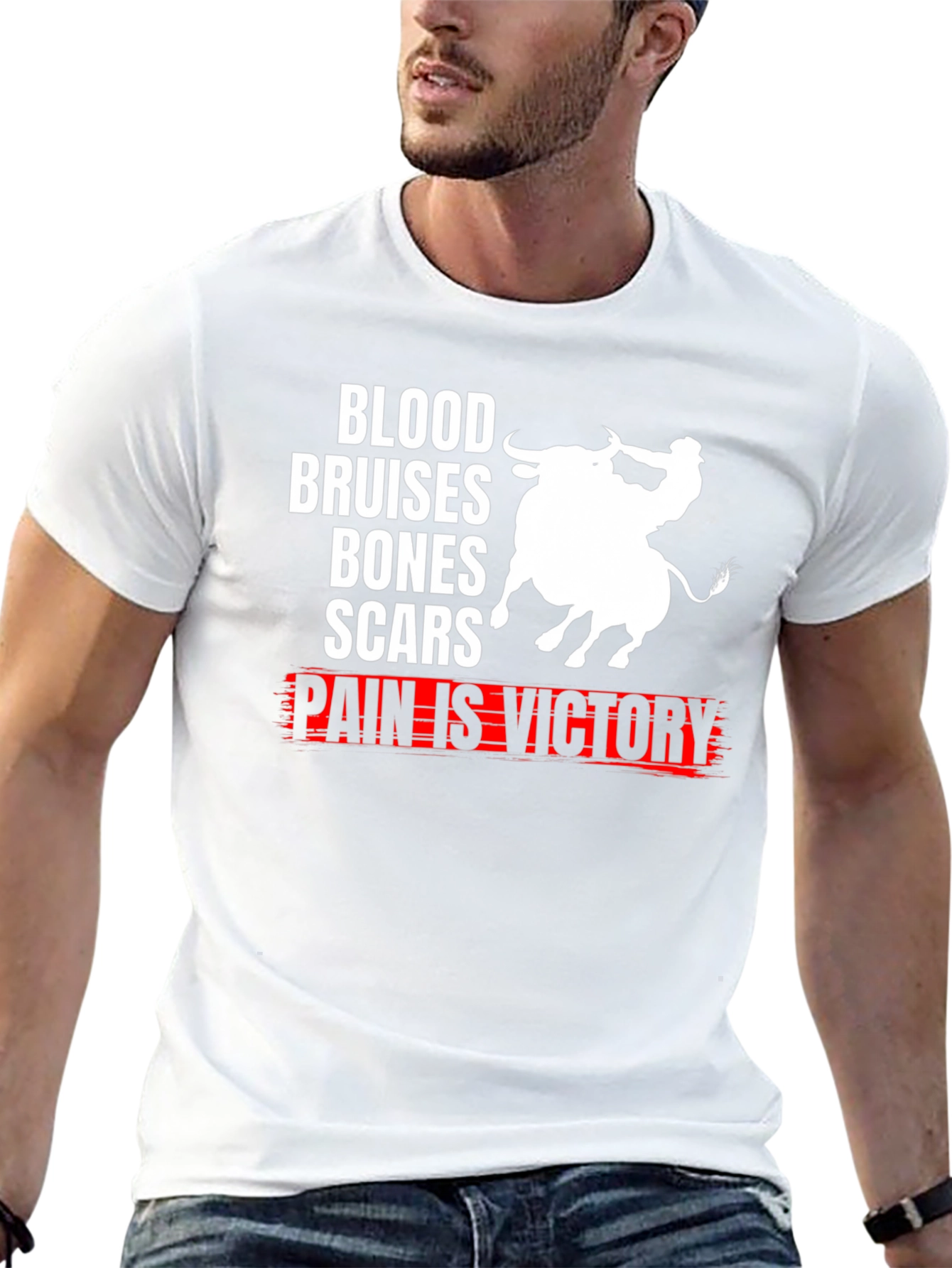 Blood Bruises Bones Scars Pain Is Victory T-Shirt