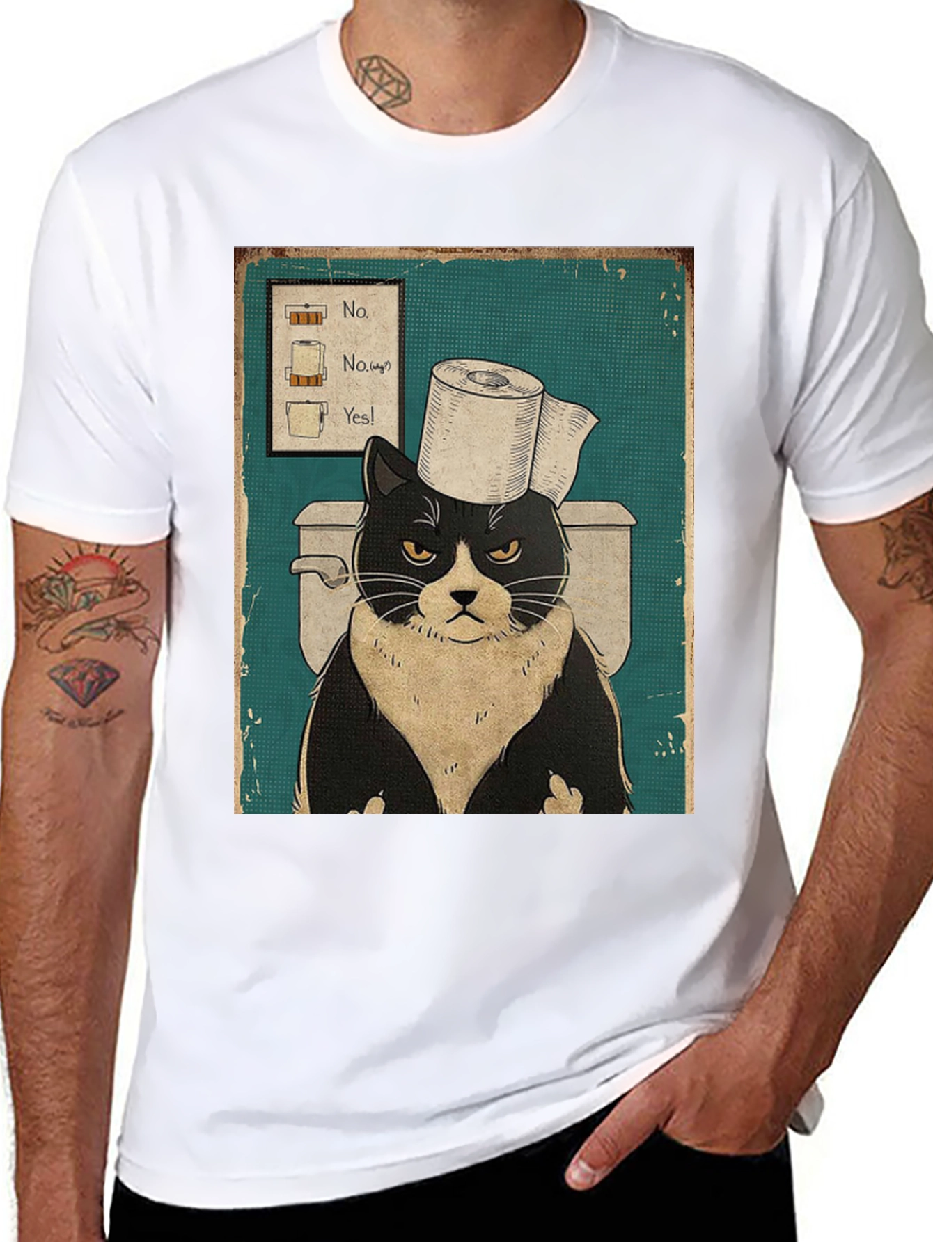 Cat Toilet Humor T-Shirt