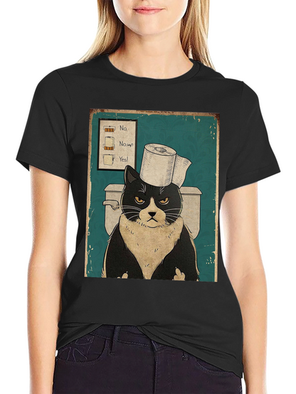 Cat Toilet Humor T-Shirt