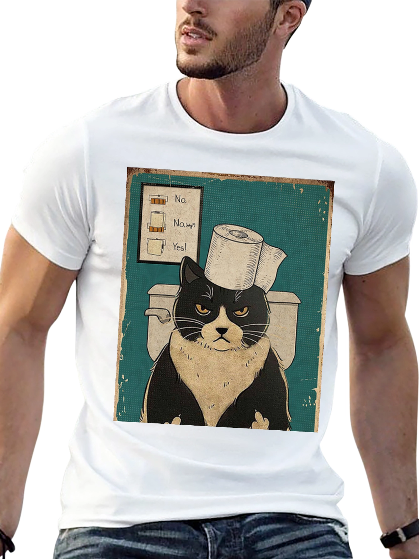 Cat Toilet Humor T-Shirt