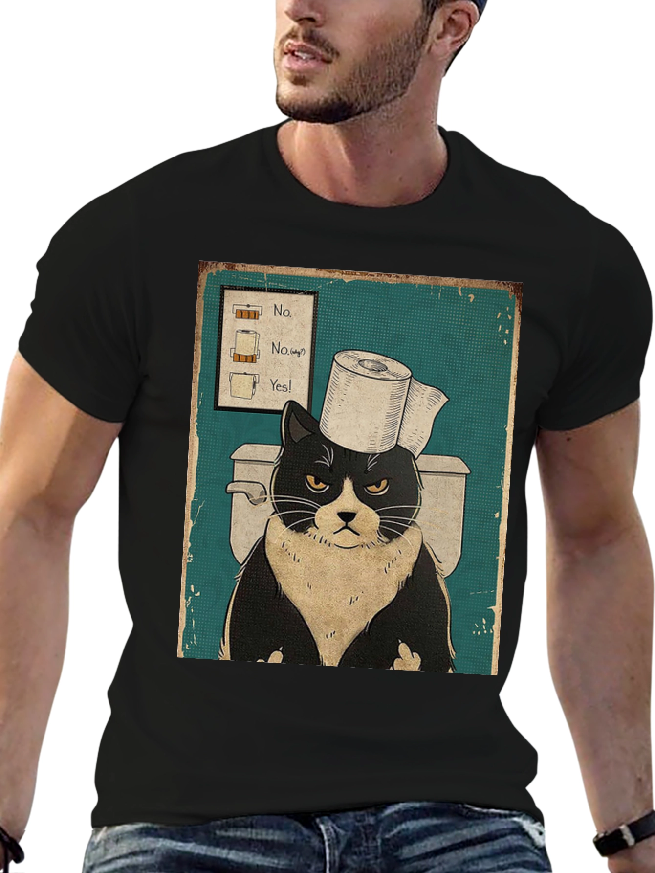 Cat Toilet Humor T-Shirt