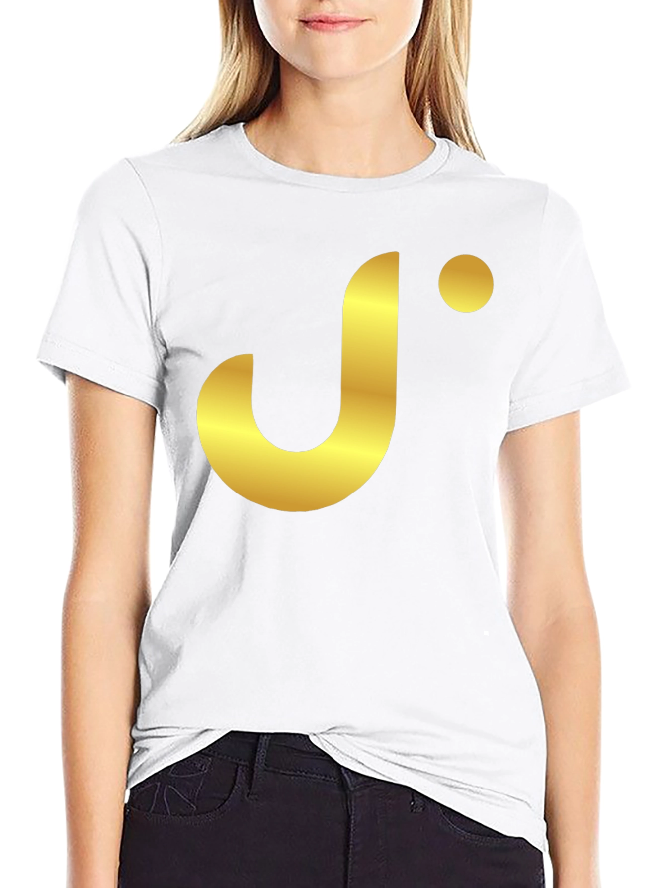 Stylish Black T-Shirt with Gold J Logo