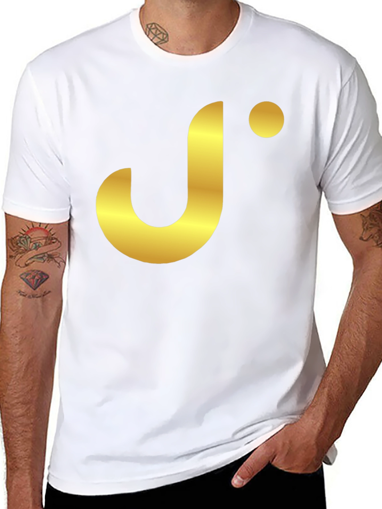 Stylish Black T-Shirt with Gold J Logo
