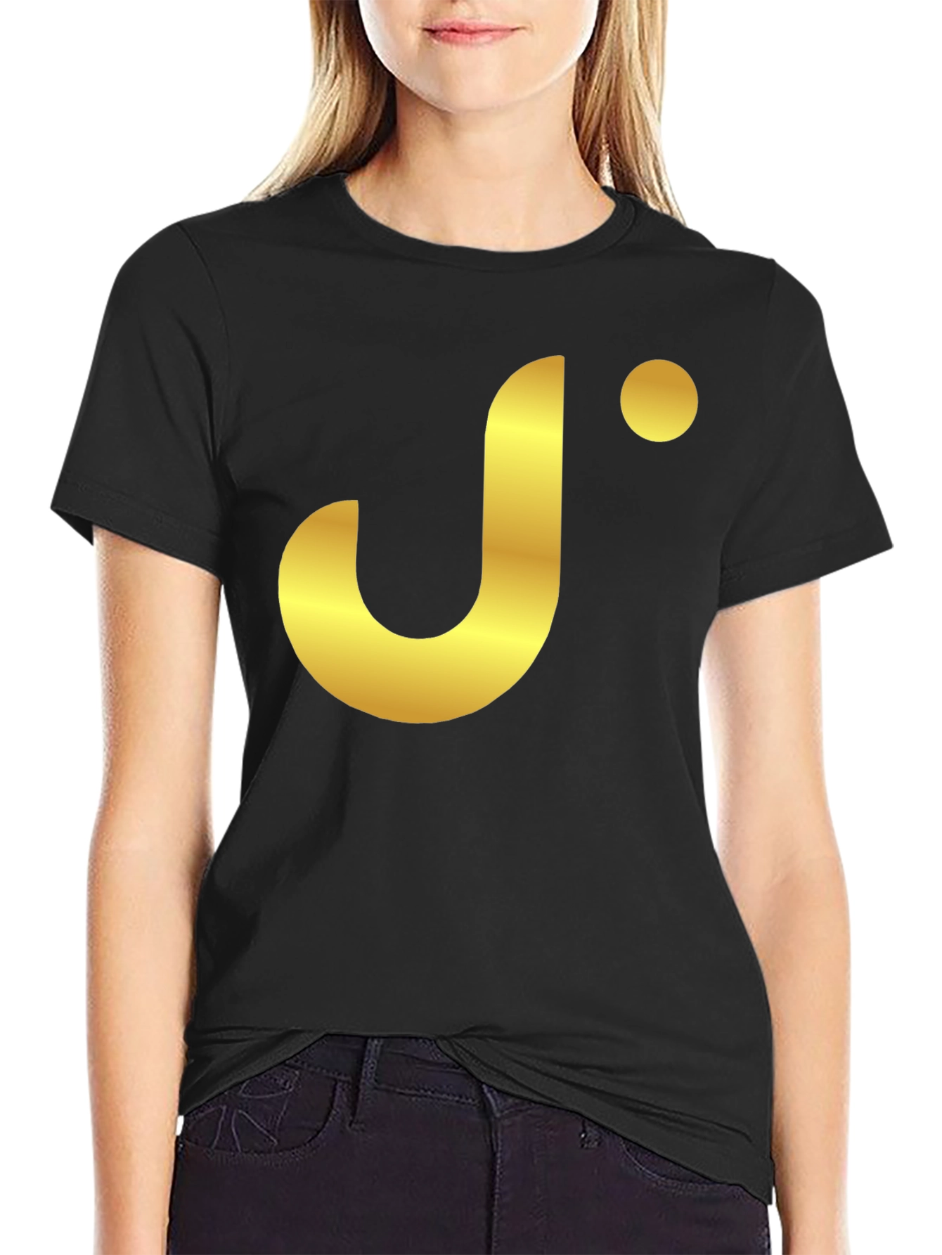 Stylish Black T-Shirt with Gold J Logo